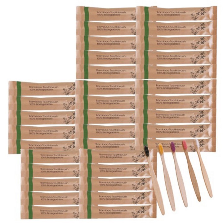 대나무칫솔 cp HEIGER bamboo 대나무 칫솔 40개입