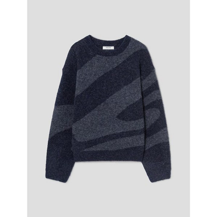 [에잇세컨즈] 울블렌드 그래픽 자카드 니트 풀오버 네이비 (225X51AQ5R)