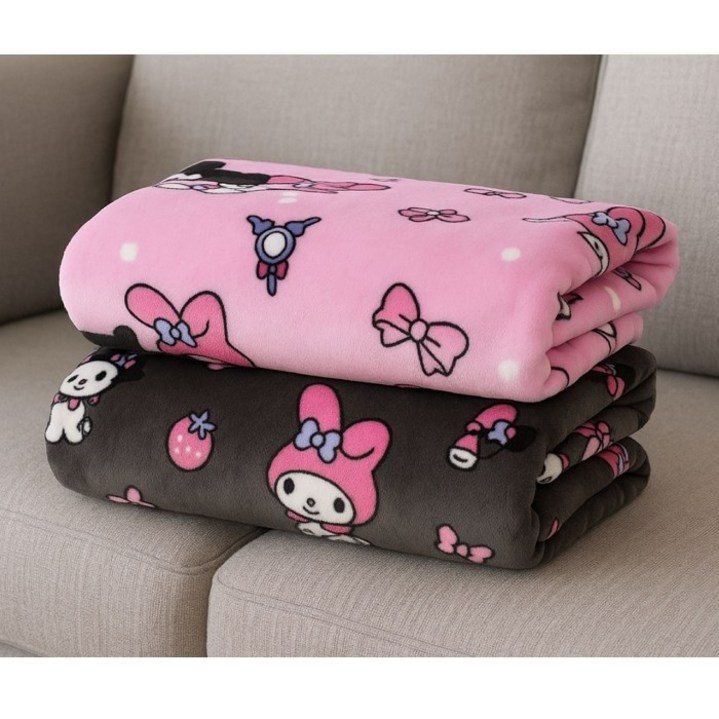 [Sanrio] 마이멜로디&쿠로미 똑딱이 담요 (2종)