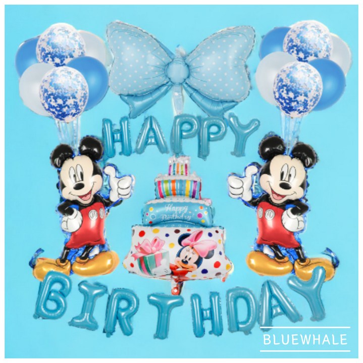 (국내배송 당일출고) 미키미니 마우스 생일 파티 풍선세트 디즈니 대형풍선 파티용품 이벤트풍선