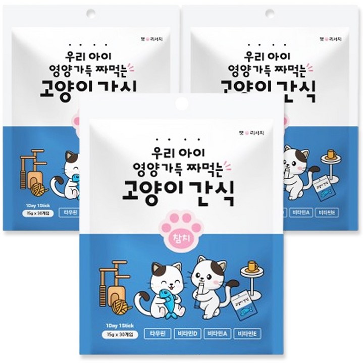 퐁츄르 짜먹는 고양이 간식, 참치, 90개