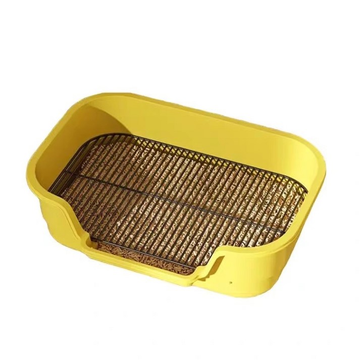 강아지 배변판 철제 메쉬 고양이 화장실, 노란색, 1개
