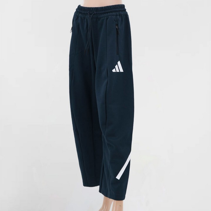 아디다스 여성 긴바지 간절기 니트 팬츠 햄팬츠 일자 바지 루즈핏 편한 트레이닝 팬츠 지퍼 주머니