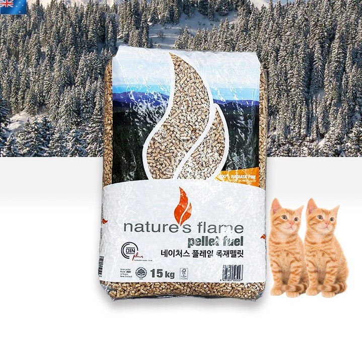 네이처스 플레임 우드 목재 캠핑 천연소나무 캠핑 펠렛 고양이 베딩 모래 화장실