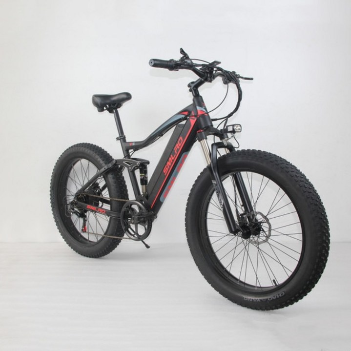 산악전기자전거 MTB전기자전거 전기MTB SMLRO 전기 자전거 V5 48V 1000W 팻 타이어 전자 26×4.0 길이 야외 최고의 산악 스노우 방수