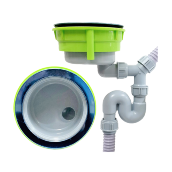 싱크대 대형 엔지 낮은 배수구 세트 S트랩 악취차단 배수통 배수구관교체 지하배수구 코트랩, 1세트, 혼합색상