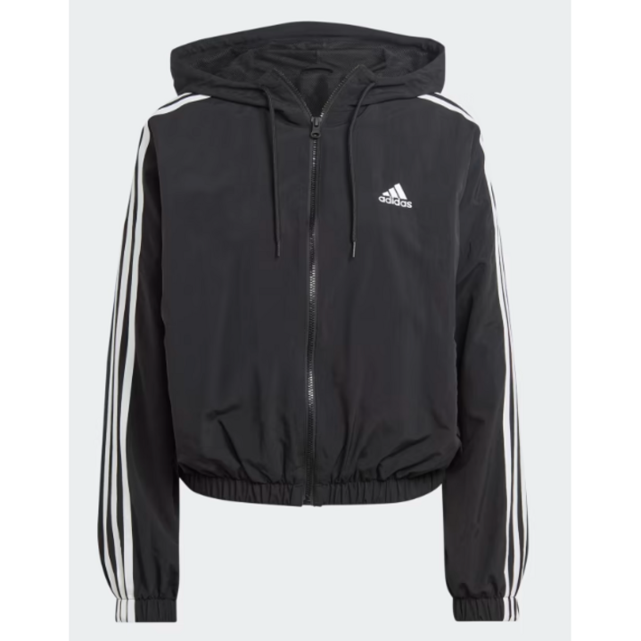 아디다스 여성 삼선 크롭바람막이