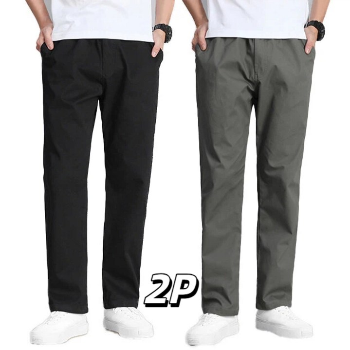 1+1 남자 카고 캐주얼 바지 100%면 밴딩슬랙스 팬츠 Tanlz-2223