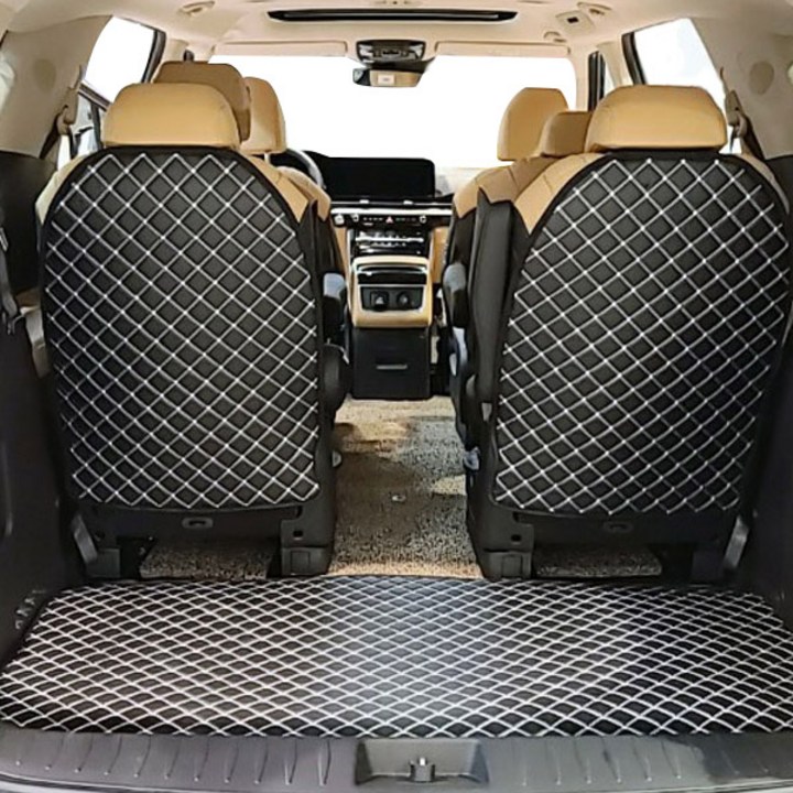 지엠지모터스 뒷열커버 2p + 4D 퀼팅 트렁크매트 풀세트 9인승전용, 4세대 신형 카니발 2021, 블랙