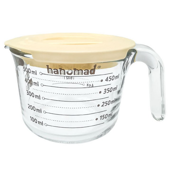 아노마드 내열유리 계량컵  뚜껑 세트