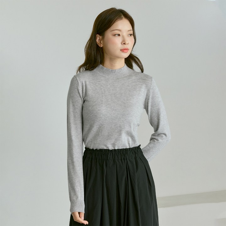 210에디트 남녀공용 캐시미어 블렌디드 반터틀넥 솜털니트 ZZ4SW011