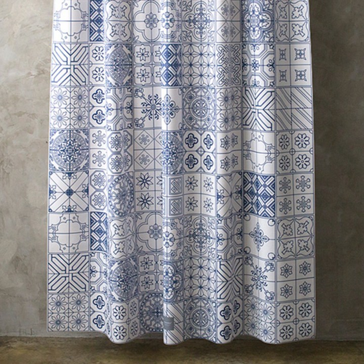 원세븐나인 패브릭 샤워커튼, 모로칸타일, 1개