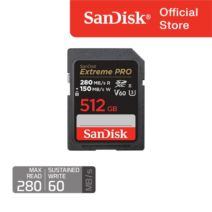 샌디스크 Extreme PRO SD Card V60, 280MBs 512GB, 1개