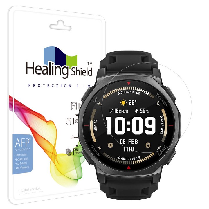 힐링쉴드 어메이즈핏 티렉스3 프로 44mm 올레포빅 고광택 액정보호필름 2매