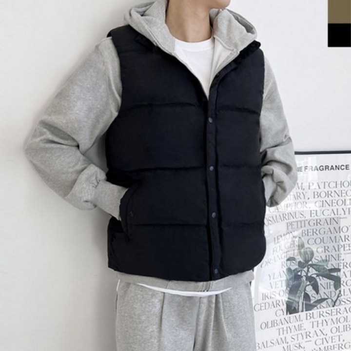 패딩 겨울조끼 YAN 하이넥조끼 7700 보온 하이넥 데일리 무광 마운틴