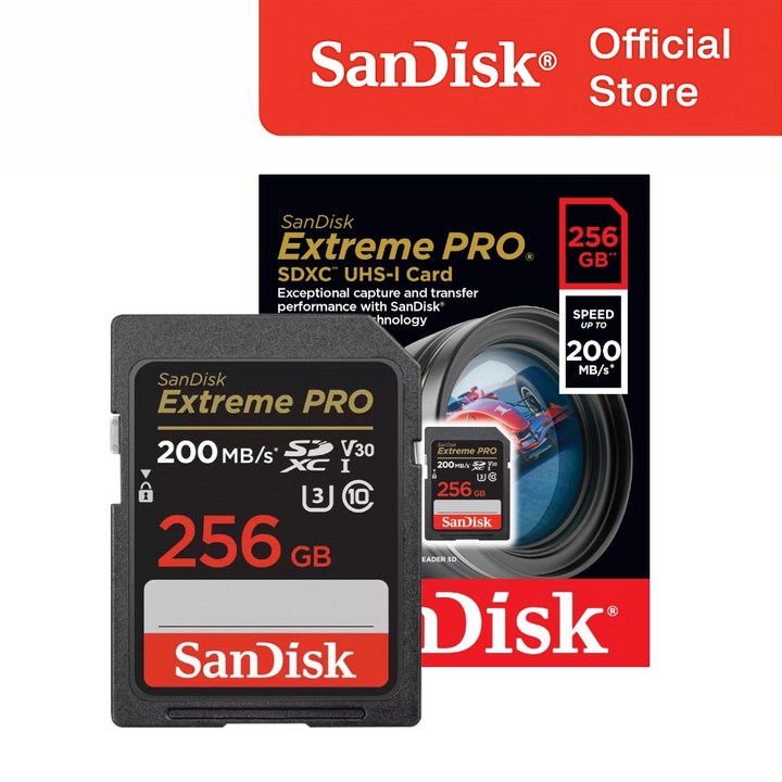 샌디스크 정품 SD 메모리카드 Extreme Pro 익스트림 프로 SDXC 평생보증 Lifetime Limited, 1개, 256GB