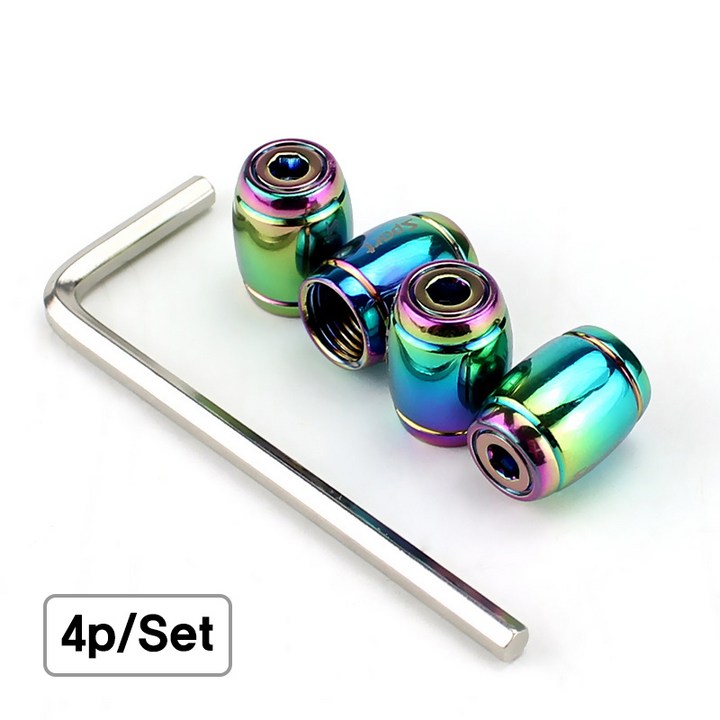 에이치 스토리 프리미엄 함금 타이어 밸브캡 4p세트, 1세트, 레인보우