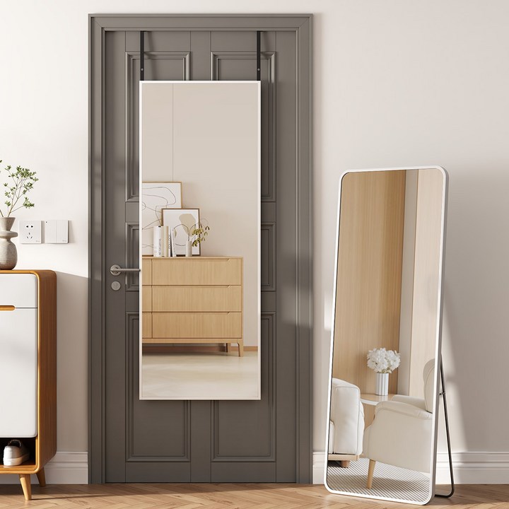 안토크 벽걸이 전신거울 스탠드 거치대 원룸 문걸이 거을 미용실용 3in 다기능 3501200mm