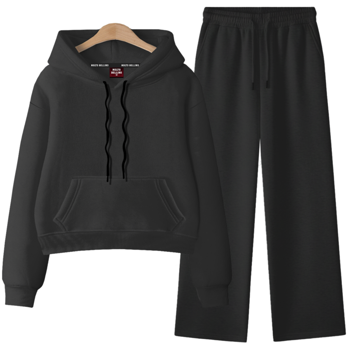 ANSANGSA 기모 무지 여성 후드 상하세트