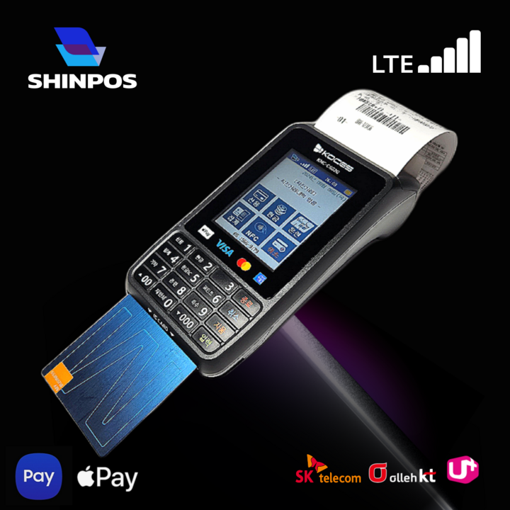 25년 최신형 초고속LTE 휴대용카드단말기,이동식카드기,무선카드단말기,휴대용카드기,카드결제기 국내모든카드 애플페이 사용가능
