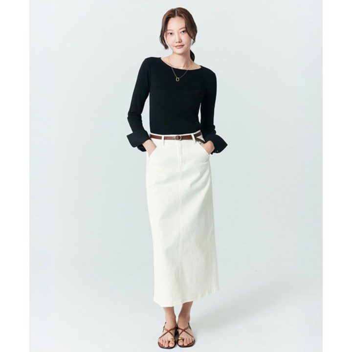 더엣지 26SS 커브드 데님 스커트벨트