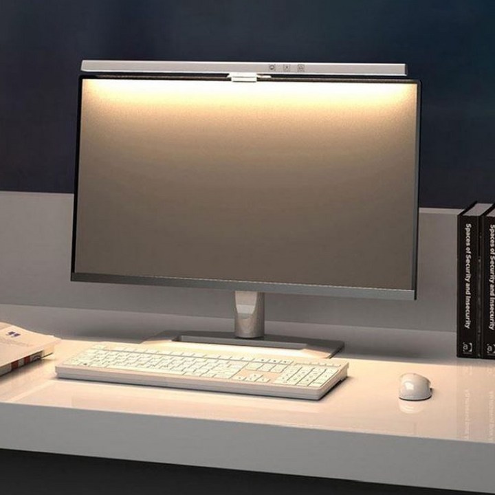 뱅커스램프 누심비 모니터 LED 조명 스크린바 스탠드 독서등 밝기조절 타이머, 모니터 조명 50mm 대형 블랙