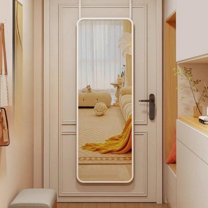 방문걸이형 슬림 전신거울 문걸이거울 벽걸이 대형 블랙