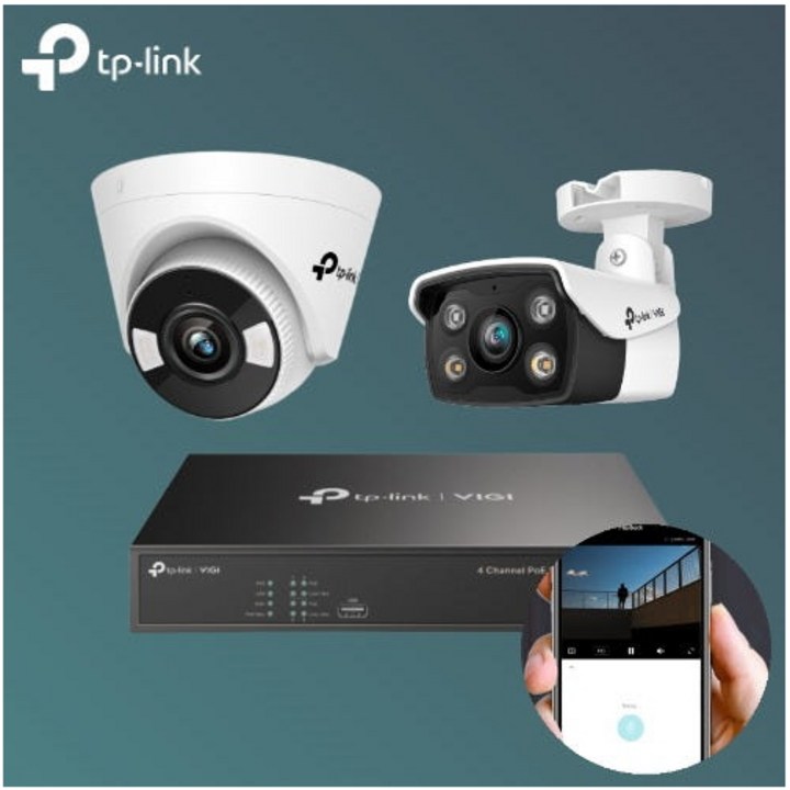 티피링크 VIGI CCTV 자가설치 400만화소 IP카메라 야간 풀컬러 유선 CCTV세트 홈캠 펫캠 베이비캠 효도캠