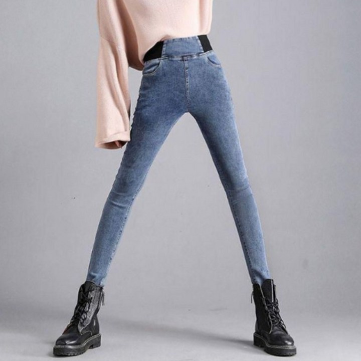 Top 추천 100kg까지 날씬해보이는 여성 스판 블랙 스키니진 청바지 빅사이즈 겨울 봄 기모 쫄바지 긴바지 내몸에 착붙핏 사방스판 쫀쫀 쫀득 밴딩 예쁜 하의 빈티지 데님팬츠