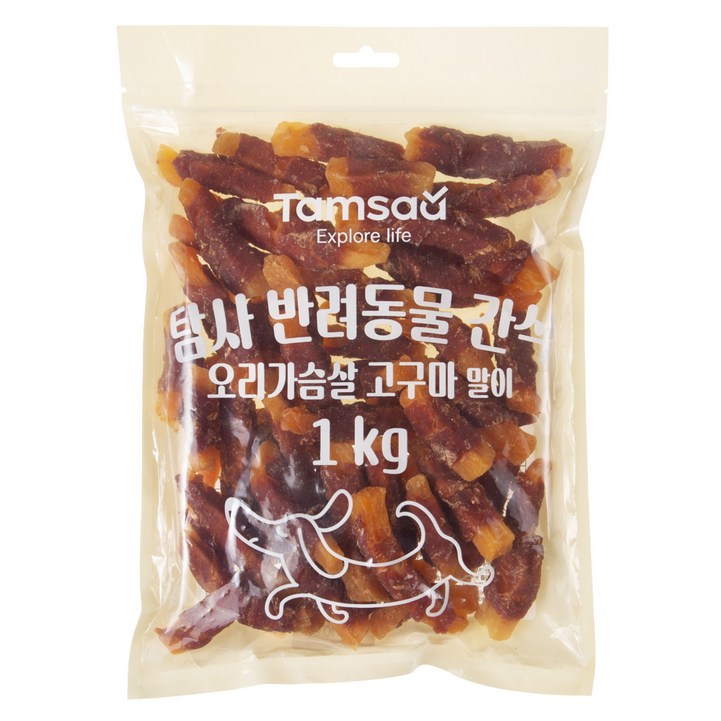 탐사 반려동물 간식 오리가슴살 고구마 말이