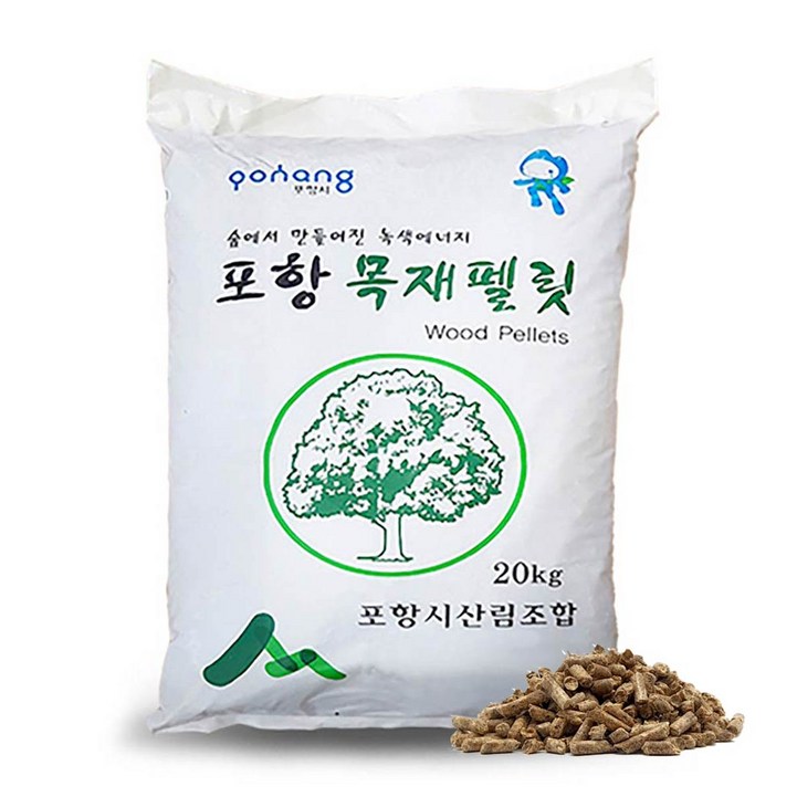 고양이 화장실 애완용 배딩용 캠핑용 난로 포항 우드 목재 펠릿 20kg 대포장