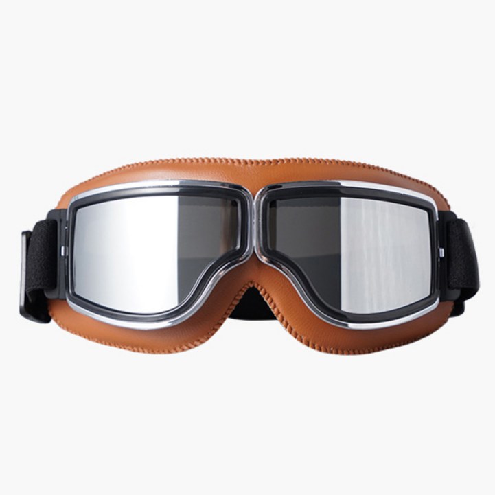 클래식 오토바이 방풍 바이크 레트로 고글 안경, 브라운