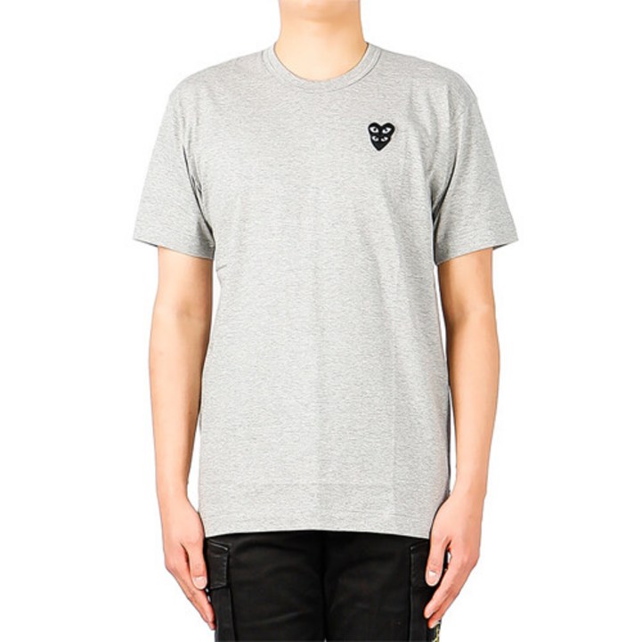 [꼼데가르송] (P1T296 GREY) 남성 로고 반팔 티셔츠