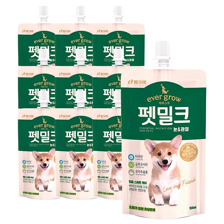에버그로 펫밀크, 눈관절 맛, 150ml, 10개 에버그로 펫밀크, 눈관절 맛, 150ml, 10개