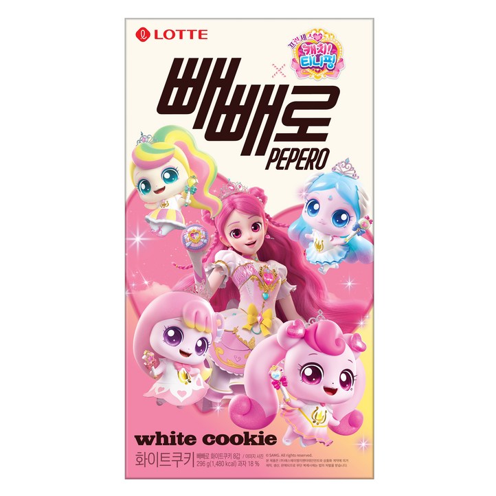 빼빼로 티니핑 화이트쿠키 8p, 37g, 1개