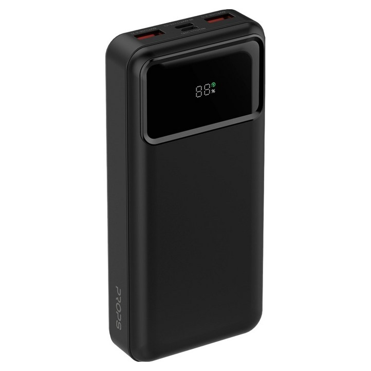 프롭스 22.5W PD 고속충전 LED 잔량표시 차지고 보조배터리 20000mAh, PFB100B20, 블랙