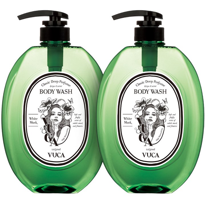 뷰카 클래식 딥 퍼퓸 바디워시 화이트머스크향, 1050ml, 2개