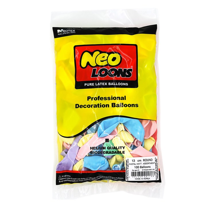 네오텍스 네오룬스 라운드 풍선 13cm 100p