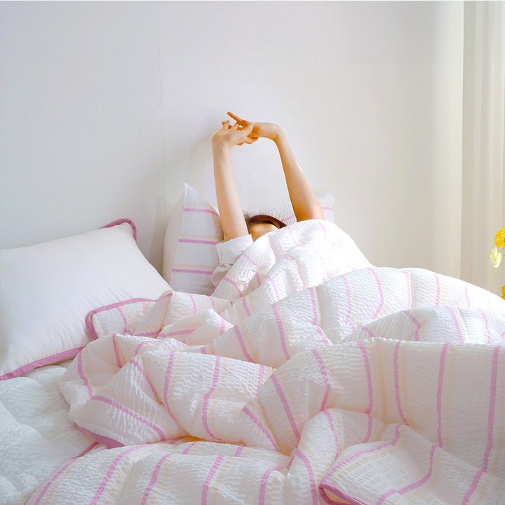 플로라 리플 시어서커 면60수 아사 여름이불