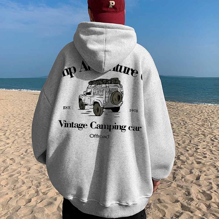 엠씨티 남녀공용 쭈리면 빅사이즈 오버핏 캠핑지프 후드티