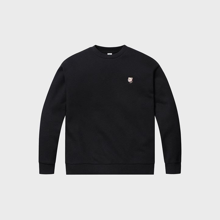 프로젝트엠 캐주얼 문베어 세미오버핏 와펜 맨투맨