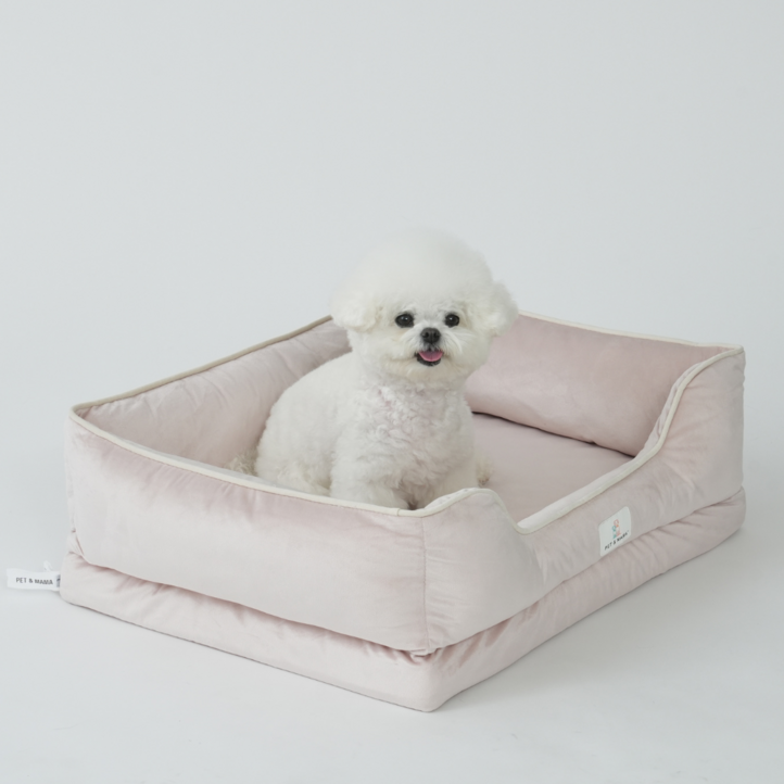 피치가든 강아지 에그폼 커버분리형 사각 방석 S03 MXL, 1개, 핑크