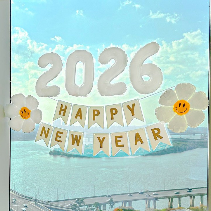 연말 파티 용품 풍선 은박 용품 신년 새해 해피뉴이어 숫자 알파벳 소품