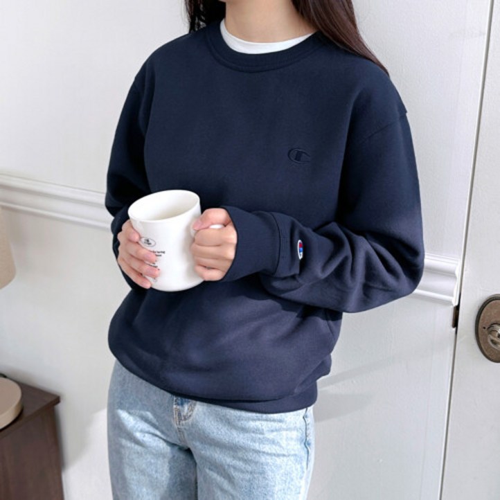 뉴욕트레이딩연합 챔피온 파워블렌드 로고 무지 맨투맨 크루넥 S0888