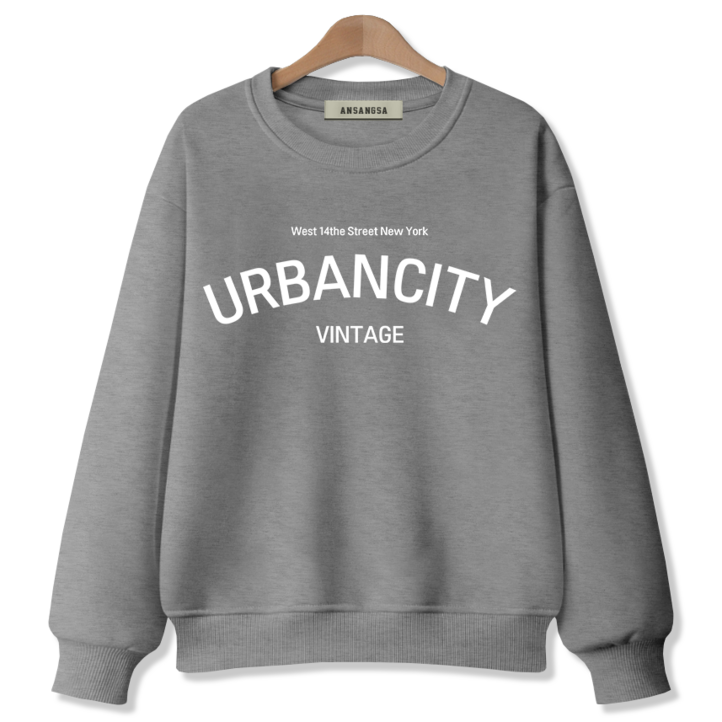 ANSANGSA 어반시티 남녀공용 맨투맨 스웨트셔츠