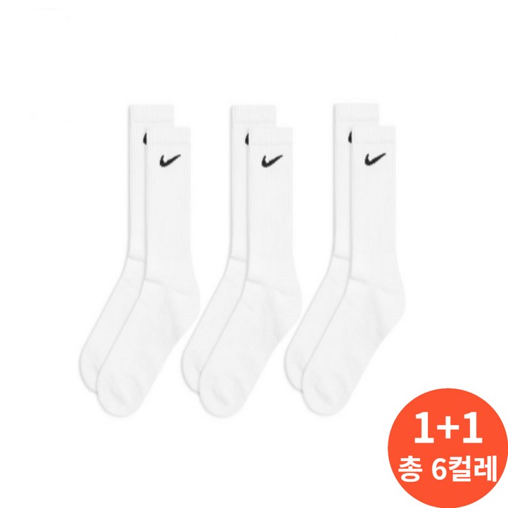 일이오 11 나이키 에브리데이 쿠션 장목양말 2팩 6세트 SX7664100, L
