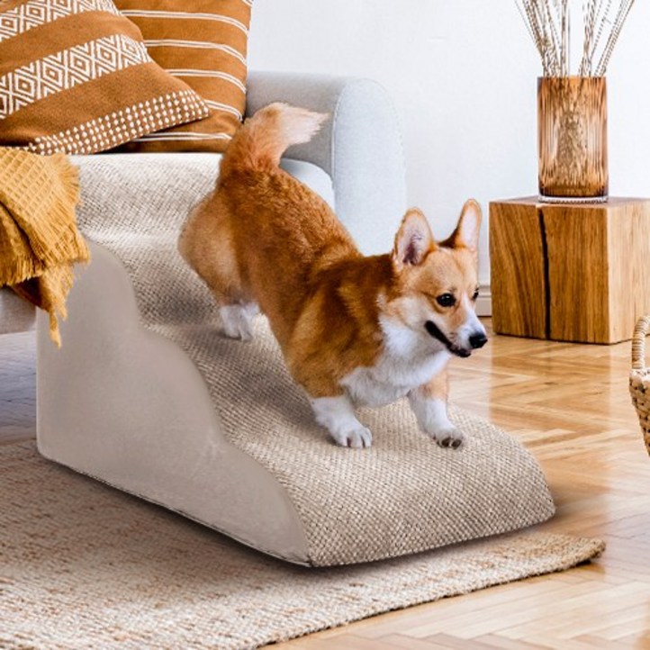 고밀도 스폰지 미끄럼 방지 반려동물 계단 곡선 계단 무릎 압력을 줄이다 개 계단, 4단, 1개