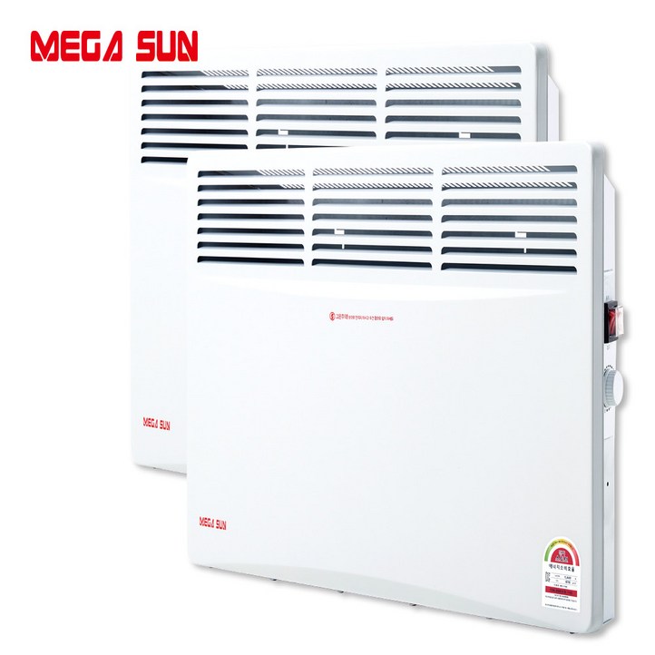 11 메가썬 2단조절 전기컨벡터 히터 대류식 난방기 스탠드 벽걸이 겸용 2대 묶음 할인