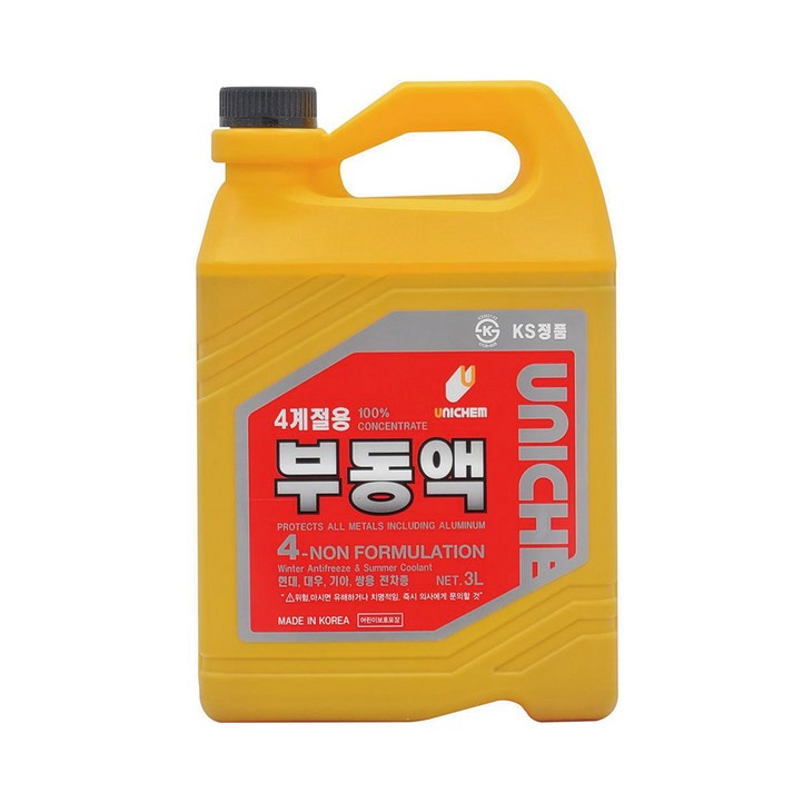 유니켐 부동액 사계절부동액 3리터적색1EA, 1개, 3L