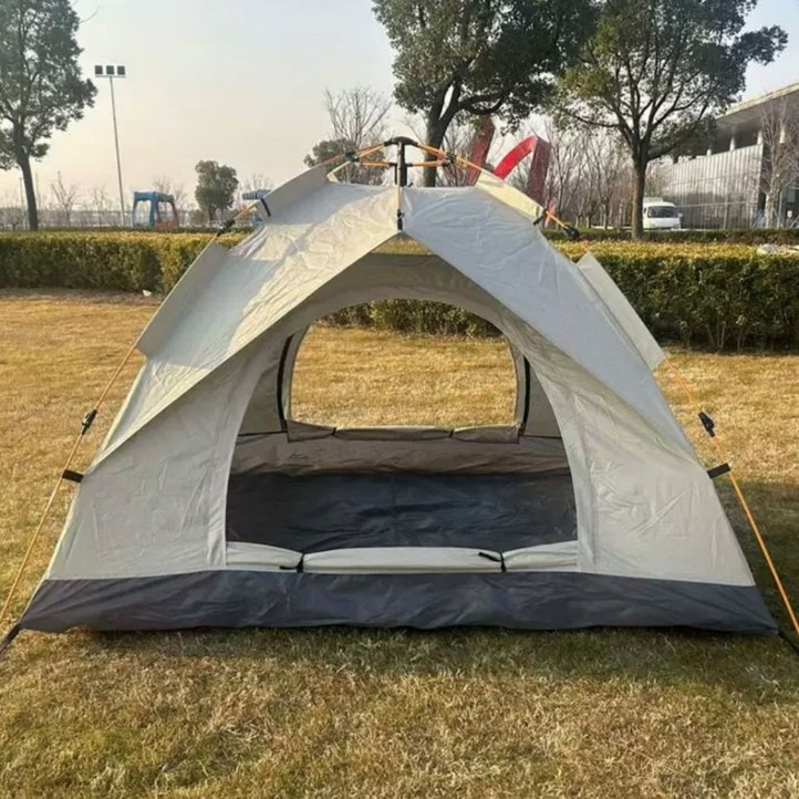 베어커즈 초간편설치 원터치텐트 방수 그늘막 텐트 베이지 휴대용 텐트 한강 피크닉, 34인용